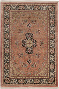  Ghom Silkki Matto 99X149 Itämainen Käsinsolmittu Tummanpunainen/Vaaleanruskea (Silkki, Persia/Iran)