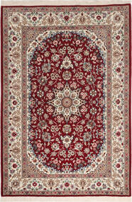  Isfahan Silkkiloimi Matto 108X164 Itämainen Käsinsolmittu Oranssi/Beige ()