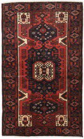  Hamadan Matto 130X217 Itämainen Käsinsolmittu Tummanruskea/Tummanpunainen (Villa, Persia/Iran)