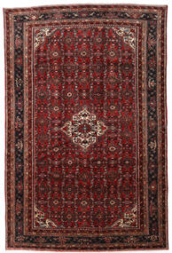  Hosseinabad Matto 206X313 Itämainen Käsinsolmittu Tummanpunainen/Tummanruskea (Villa, Persia/Iran)