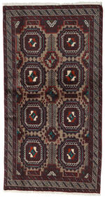  Beluch Matto 98X183 Itämainen Käsinsolmittu Musta/Tummanpunainen (Villa, Persia/Iran)