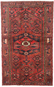  Hamadan Matto 120X193 Itämainen Käsinsolmittu Tummanpunainen/Tummanruskea (Villa, Persia/Iran)