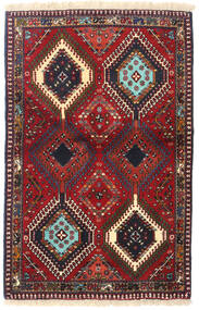  Yalameh Matto 84X130 Itämainen Käsinsolmittu Tummanpunainen/Tummanruskea (Villa, Persia/Iran)