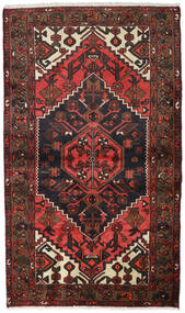  Hamadan Matto 110X186 Itämainen Käsinsolmittu Tummanruskea/Tummanpunainen (Villa, Persia/Iran)