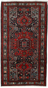  Hamadan Matto 103X193 Itämainen Käsinsolmittu Musta/Tummanpunainen (Villa, Persia/Iran)