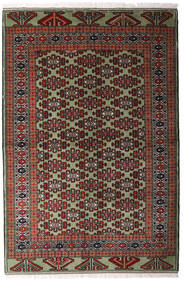  Turkaman Matto 138X207 Itämainen Käsinsolmittu Tummanpunainen/Tummanruskea (Villa, Persia/Iran)