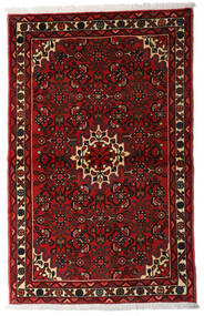  Hosseinabad Matto 96X152 Itämainen Käsinsolmittu Tummanpunainen/Ruoste (Villa, Persia/Iran)