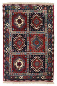  Yalameh Matto 87X132 Itämainen Käsinsolmittu Tummanharmaa/Tummanruskea (Villa, Persia/Iran)