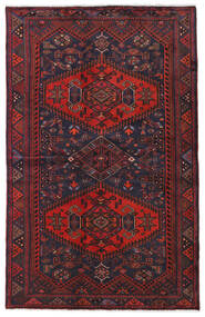 Hamadan Matto 128X202 Itämainen Käsinsolmittu Musta/Tummanpunainen (Villa, Persia/Iran)