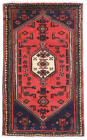  Hamadan Matto 78X130 Itämainen Käsinsolmittu Tummanharmaa/Tummanpunainen (Villa, Persia/Iran)