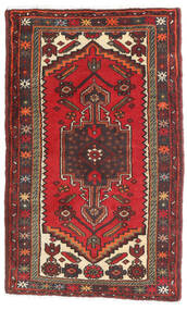  Hamadan Matto 77X130 Itämainen Käsinsolmittu Tummanruskea/Tummanpunainen (Villa, Persia/Iran)