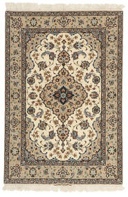  Isfahan Silkkiloimi Matto 112X166 Itämainen Käsinsolmittu Vaaleanruskea/Tummanruskea ( Persia/Iran)