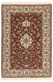  Isfahan Silkkiloimi Matto 110X164 Itämainen Käsinsolmittu Tummanruskea/Vaaleanruskea (Villa/Silkki, Persia/Iran)