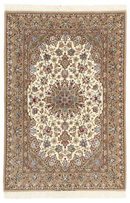  Isfahan Silkkiloimi Matto 110X164 Itämainen Käsinsolmittu Ruskea/Vaaleanruskea ( Persia/Iran)