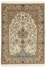  Isfahan Silkkiloimi Matto 130X190 Itämainen Käsinsolmittu Vaaleanruskea/Ruskea (Villa/Silkki, Persia/Iran)