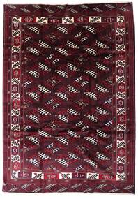  Turkaman Matto 213X302 Itämainen Käsinsolmittu Tummanpunainen (Villa, Persia/Iran)