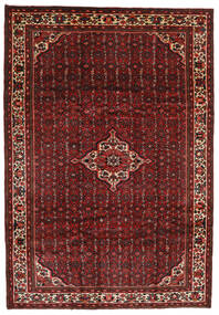  Hosseinabad Matto 211X306 Itämainen Käsinsolmittu Tummanpunainen/Tummanruskea (Villa, Persia/Iran)