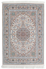  Isfahan Silkkiloimi Matto 110X160 Itämainen Käsinsolmittu Vaaleanharmaa/Valkoinen/Creme (Villa/Silkki, Persia/Iran)