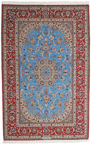  Isfahan Silkkiloimi Matto 164X256 Itämainen Käsinsolmittu Vaaleanharmaa/Tummanruskea (Villa/Silkki, Persia/Iran)