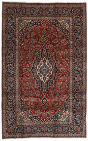  Keshan Matto 196X309 Itämainen Käsinsolmittu Tummanpunainen/Tummanruskea (Villa, Persia/Iran)