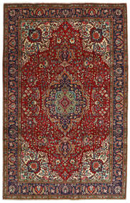  Tabriz Matto 200X316 Itämainen Käsinsolmittu Tummanpunainen/Tummanruskea (Villa, Persia/Iran)