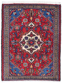  Hamadan Matto 53X70 Itämainen Käsinsolmittu Tummanvioletti/Punainen (Villa, Persia/Iran)