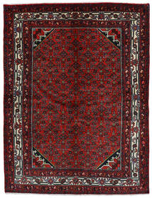  Hosseinabad Matto 143X189 Itämainen Käsinsolmittu Tummanpunainen/Tummanruskea (Villa, Persia/Iran)