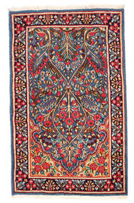  Kerman Matto 91X150 Itämainen Käsinsolmittu Tummanpunainen/Tummanvioletti (Villa, Persia/Iran)