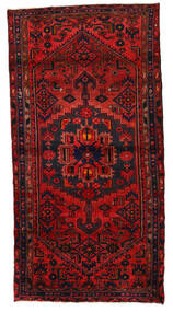  Hamadan Matto 120X230 Itämainen Käsinsolmittu Musta/Tummanpunainen (Villa, Persia/Iran)