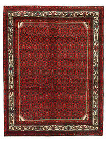  Hosseinabad Matto 146X190 Itämainen Käsinsolmittu Tummanpunainen/Tummanruskea (Villa, Persia/Iran)