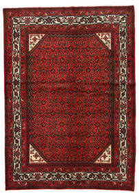  Hosseinabad Matto 146X205 Itämainen Käsinsolmittu Tummanpunainen/Ruoste (Villa, Persia/Iran)