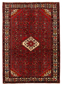  Hosseinabad Matto 140X200 Itämainen Käsinsolmittu Tummanpunainen/Tummanruskea (Villa, Persia/Iran)