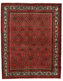  Hosseinabad Matto 148X184 Itämainen Käsinsolmittu Tummanpunainen/Tummanruskea (Villa, Persia/Iran)