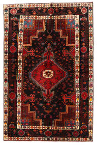  Hamadan Matto 127X195 Itämainen Käsinsolmittu Tummanruskea/Tummanpunainen (Villa, Persia/Iran)