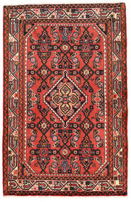  Hamadan Matto 82X127 Itämainen Käsinsolmittu Tummanruskea/Tummanpunainen (Villa, Persia/Iran)