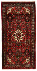 Hosseinabad Matto 70X137 Itämainen Käsinsolmittu Tummanruskea/Tummanpunainen (Villa, Persia/Iran)