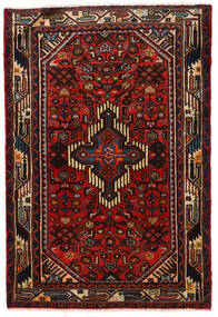  Hamadan Matto 77X115 Itämainen Käsinsolmittu Tummanruskea/Tummanpunainen (Villa, Persia/Iran)
