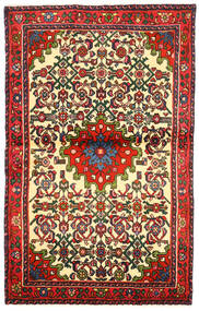  Persialainen Hosseinabad Matot 98X155 Punainen/Ruskea 