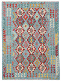  Kelim Afghan Old Style Matto 149X200 Itämainen Käsinkudottu Siniturkoosi/Tummanpunainen (Villa, Afganistan)