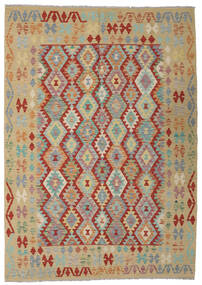  Kelim Afghan Old Style Matto 171X243 Itämainen Käsinkudottu Tummanpunainen/Vaaleanruskea/Tummanbeige (Villa, Afganistan)