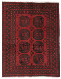  Afghan Matto 144X186 Itämainen Käsinsolmittu Musta/Tummanpunainen (Villa, Afganistan)