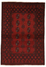  Afghan Matto 97X146 Itämainen Käsinsolmittu Musta/Tummanpunainen (Villa, Afganistan)
