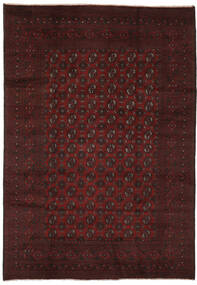 198X288 Afghan Fine Matot Matto Itämainen Käsinsolmittu Musta/Tummanpunainen (Villa, Afganistan)