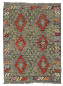  Kelim Afghan Old Style Matto 106X144 Itämainen Käsinkudottu Tummanvihreä/Tummanruskea (Villa, Afganistan)