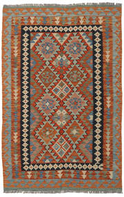  Kelim Afghan Old Style Matto 126X189 Itämainen Käsinkudottu Tummanruskea/Musta (Villa, Afganistan)