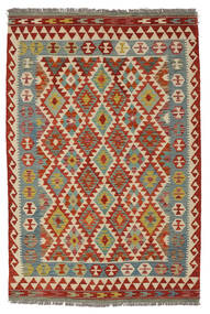  Kelim Afghan Old Style Matto 126X187 Itämainen Käsinkudottu Tummanpunainen/Valkoinen/Creme (Villa, Afganistan)