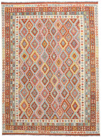  Kelim Afghan Old Style Matto 274X368 Itämainen Käsinkudottu Tummanruskea/Tummanharmaa Isot (Villa, Afganistan)