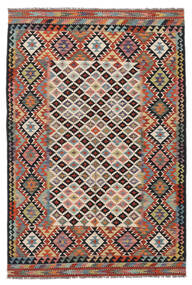  Kelim Afghan Old Style Matto 163X243 Itämainen Käsinkudottu Tummanruskea/Musta (Villa, Afganistan)