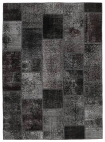  Patchwork - Persien/Iran Matto 143X197 Moderni Käsinsolmittu Musta/Tummanharmaa (Villa, )