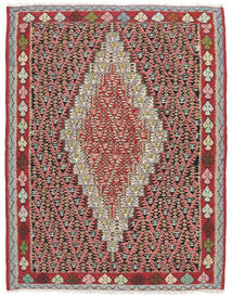  Kelim Senneh Matto 119X151 Itämainen Käsinkudottu Tummanpunainen/Tummanruskea (Villa, Persia/Iran)